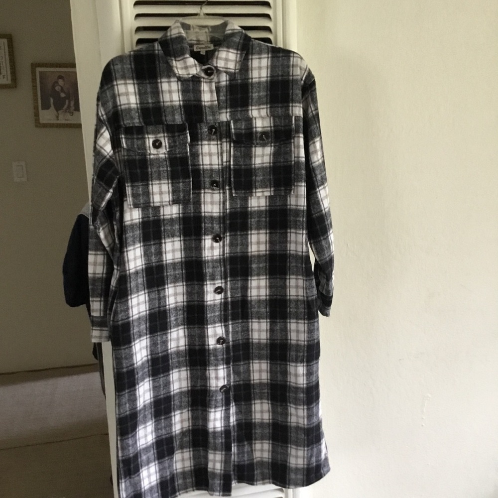 Plaid Button-Up Shirt Dress